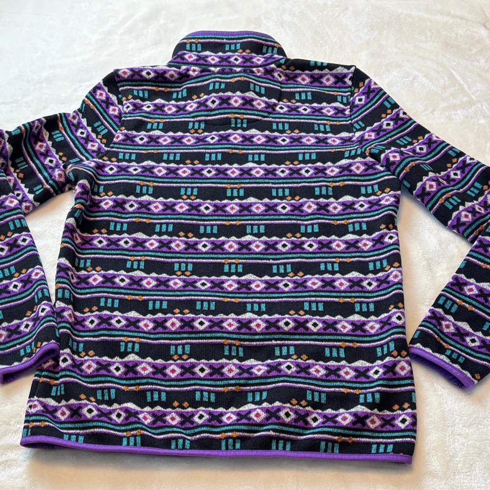 Women's L.L. BEAN Classic Collection Aztec Purple Pullover Sweater Fleece - XS - Picture 6 of 6